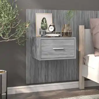 ManoMano Maisonchic - Wand-Nachttisch Nachtschrank Sideboard Grau Sonoma Holzwerkstoff DE54944 - Grau Angebot