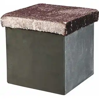 ManoMano POUF Quarry Storage Storage Still 38x38xh38 cm vom Innenraum im Samt -Effekt mit Paillettensitzung Angebot