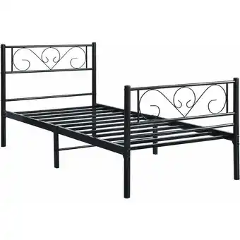 ManoMano Habitat Et Jardin - Metallbett Elodie - 90 x 190 cm - Schwarz Angebot