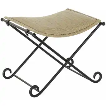 ManoMano Fijalo - Rack Metall Footstütze 53x45x44 Hellbraunes Metall Rattan Material Familienfamilie Familie Kissen und Schuhbodenbasi Angebot