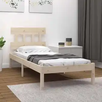 ManoMano Massivholzbett Einzelbett Bett für Schlafzimmer 90x200 cm DE27223 - Braun Angebot