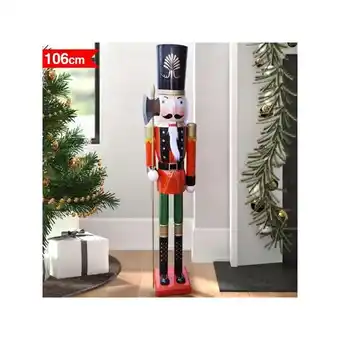 ManoMano Trade Shop Traesio - holz nussknacker soldat höhe 106 cm weihnachtsdekorationen Angebot