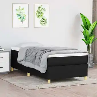 ManoMano Boxspringbett - Modern Design Schwarz 90x190 cm Stoff BV629045 Bonnevie Angebot