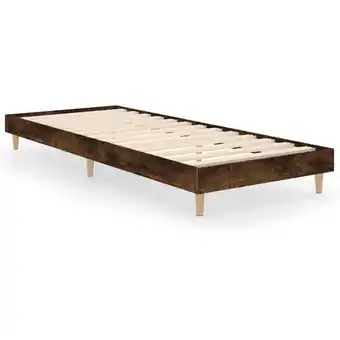 ManoMano Bettrahmen für Einzelbett,Metallbett, Bettgestell Räuchereiche 75x190 cm Holzwerkstoff Bonnevie 57089 - Braun Angebot