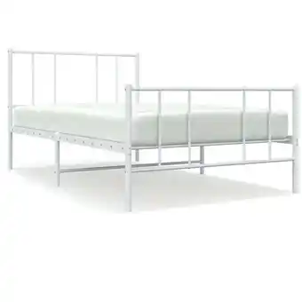 ManoMano Bettgestell für Erwachsenenbett,Bettrahmen,Bettgestell mit Kopf- und Fußteil,Schlafzimmerbett Metall Weiß 75x190 cm -Maison 4 Angebot