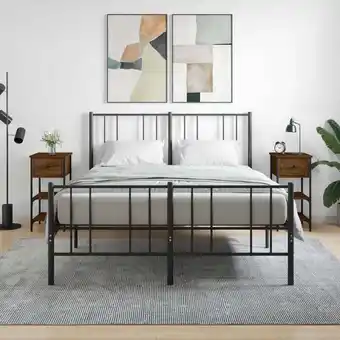 ManoMano Maisonchic - 2 Stk. Nachttische, Nachtkommode, Beistelltisch, Nachtschrank für Schlafzimmer Braun Eichen-Optik 34x36x70 cm Ho Angebot