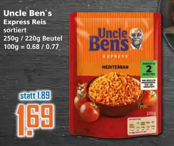 Klaas und Kock Uncle Ben's Express Reis 250g/220g  Beutel Angebot