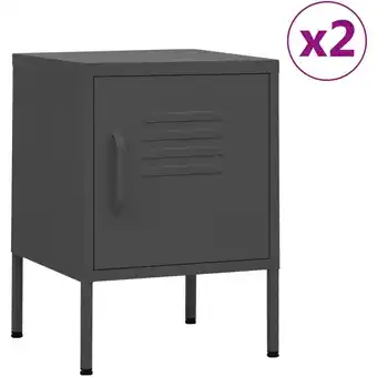 ManoMano Maisonchic - 2 Stk.Couchtische,Beistelltisch,Nachtschrank,Nachttische Anthrazit 35x35x51 cm Stahl -70953 - Anthrazit Angebot