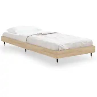 ManoMano Bettrahmen für Einzelbett,Metallbett, Bettgestell Sonoma-Eiche 75x190 cm Holzwerkstoff Bonnevie 10318 - Braun Angebot