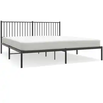 ManoMano Bettgestell mit Kopfteil, Schlafzimmerbett/Doppelbett, Erwachsenenbett Metall Schwarz 183x213 cm XTJTE854403 Maisonchic Angebot