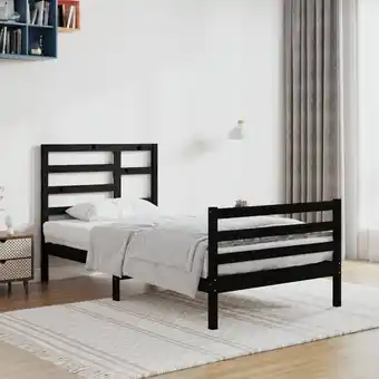 ManoMano Massivholzbett, Einzelbett, Bettrahmen, Schlafzimmerbett Schwarz 100x200 cm LLLA232436 Maisonchic Angebot