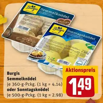 REWE Burgis semmelknödel oder sonntagsknödel Angebot