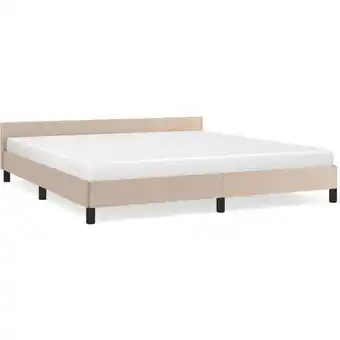 ManoMano Bettrahmen für Einzelbett,Metallbett, Bettgestell mit Kopfteil Cappuccino-Braun 180x200 cm Kunstleder Bonnevie 15400 - Braun Angebot