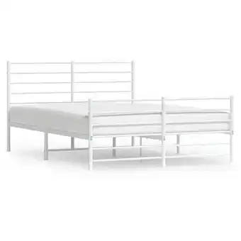 ManoMano Maisonchic - Bettgestell für Erwachsenenbett,Bettrahmen,Bettgestell mit Kopf- und Fußteil,Schlafzimmerbett Metall Weiß 120x19 Angebot