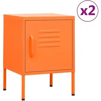 ManoMano Maisonchic - 2er-Set Nachttische Nachtschränke Nachtkommoden Beistelltische Orange 35x35x51 cm Stahl FNTDX978424 Angebot