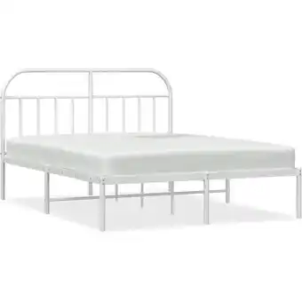 ManoMano Bettgestell für Erwachsenenbett,Bettrahmen Metallbett mit Kopfteil,Schlafzimmerbett Metall Weiß 160x200 cm -Maison 75062 - We Angebot