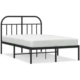 ManoMano Bettgestell für Erwachsenenbett,Bettrahmen Metallbett mit Kopfteil,Schlafzimmerbett Metall Schwarz 120x190 cm -Maison 10179 - Angebot