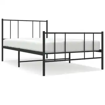 ManoMano Bettgestell für Erwachsenenbett,Bettrahmen,Bettgestell mit Kopf- und Fußteil,Schlafzimmerbett Metall Schwarz 107x203 cm -Mais Angebot