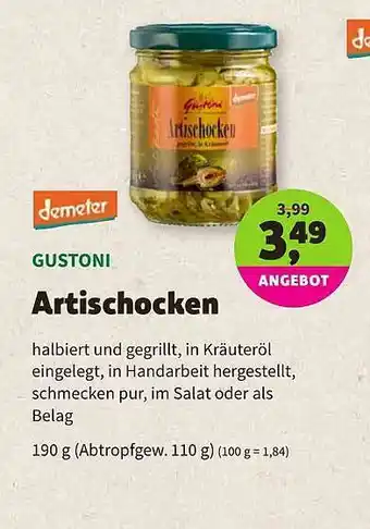 Biomarkt Demeter Gustoni Artischocken Angebot