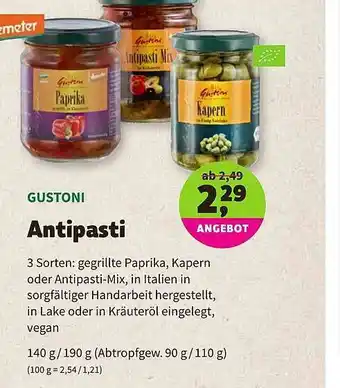 Biomarkt Demeter Gustoni Antipasti Angebot