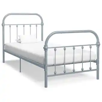 ManoMano Bett - Jugendbett Bettgestell Grau Metall 100 × 200 cm BV674627 Bonnevie Angebot