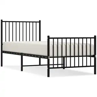 ManoMano Bettrahmen für Einzelbett,Metallbett, Bettgestell mit Kopf- und Fußteil Metall Schwarz 80x200 cm -BonneVie 37820 - Schwarz Angebot