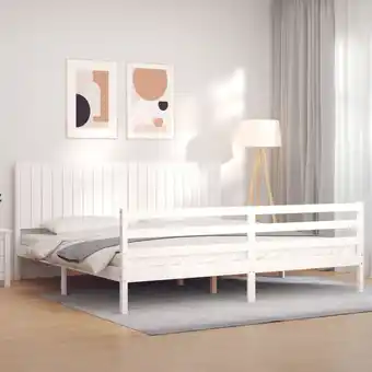 ManoMano Massivholzbett mit Kopfteil,Schlafzimmerbett,Doppelbett,Bett für Jugendliche,Erwachsene, ältere Menschen Weiß 200x200 cm BZST Angebot