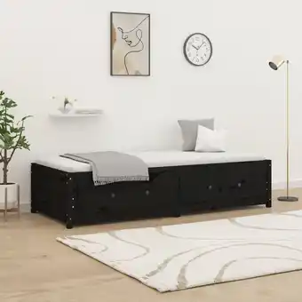 ManoMano 2-in-1-Tagesbett zum Ausruhen,Bequemes Gästebett, Sofabett Schwarz 75x190 cm Massivholz Kiefer -BVE80339 - Schwarz Angebot