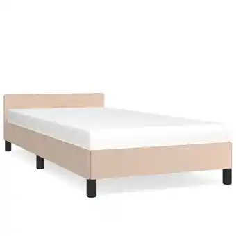 ManoMano Maisonchic - Bettgestell für Erwachsenenbett,Bettrahmen Metallbett mit Kopfteil,Schlafzimmerbett Cappuccino-Braun 90x200 cm K Angebot