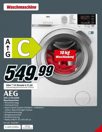 MediaMarkt AEG L 6 Fb 66400 Waschmaschine Angebot