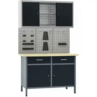 ManoMano Bonnevie - Werkbank mit 3 Werkzeugwänden und 1 Wandschrank vidaXL840120 Angebot