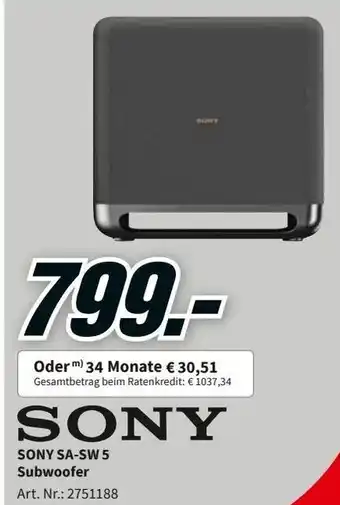 MediaMarkt Sony SA-SW 5 Subwoofer Angebot