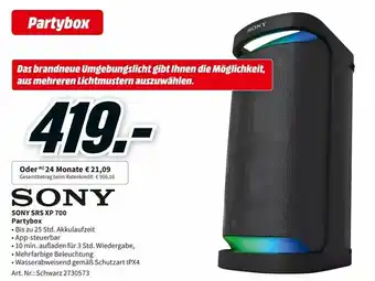 MediaMarkt Sony SRS XP 700 Partybox Angebot