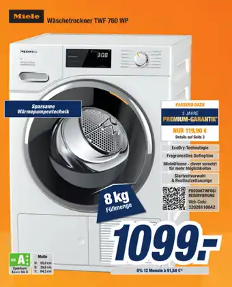 Expert Bening Miele Wäschetrockner TWF 760 WP Angebot