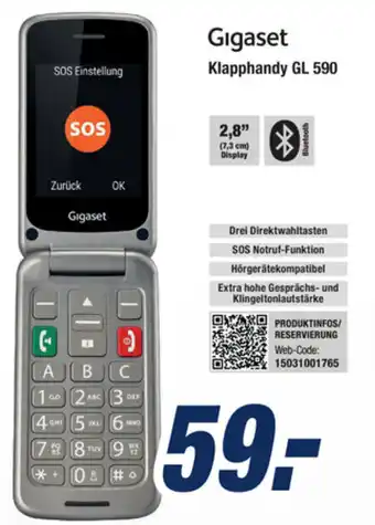 Expert Bening Gigaset Klapphandy GL 590 Angebot