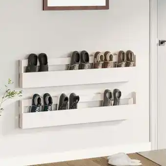 ManoMano Bonnevie - Wand-Schuhregale 2 Stk. Weiß 110x9x23 cm Massivholz Kiefer vidaXL58953 Angebot