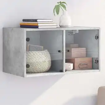 ManoMano Bonnevie - Wandschrank mit Glastüren Betongrau 68,5x37x35 cm vidaXL837873 Angebot