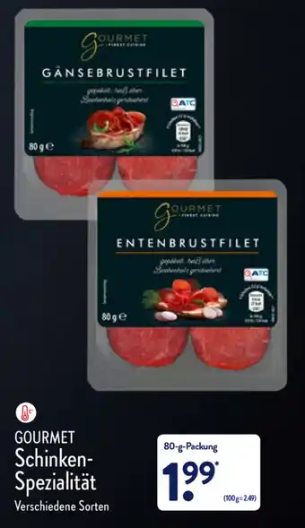 Aldi Nord Gourmet Schinken Spezialität 80g Angebot