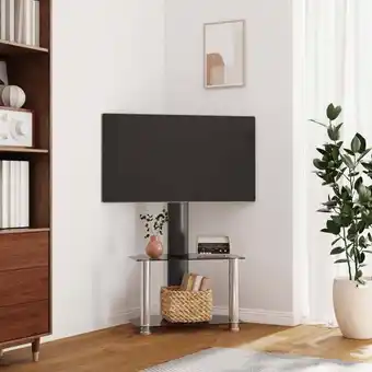 ManoMano Bonnevie - TV-Eckregal mit 2 Ablagen für 32-70 Zoll Schwarz und Silbern vidaXL281247 Angebot