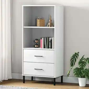 ManoMano Bonnevie - Bücherregal,Standregal oslo mit 2 Schubladen Weiß 60x35x128,5cm Massivholz vidaXL Angebot