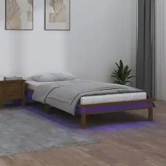 ManoMano Bonnevie - Massivholzbett,Schlafzimmerbett mit LEDs Honigbraun 75x190 cm vidaXL Angebot