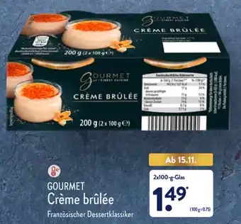 Aldi Nord Gourmet Crème brûlée 2x100g Angebot