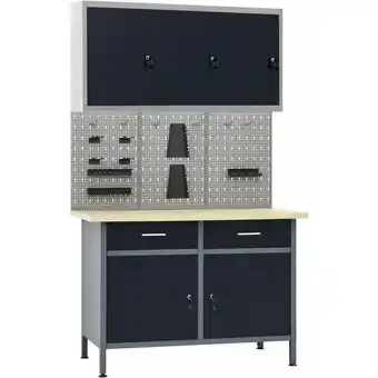 ManoMano Bonnevie - Werkbank mit 3 Werkzeugwänden und 1 Wandschrank vidaXL544438 Angebot