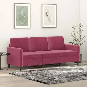 ManoMano Bonnevie - 3-Sitzer-Sofa Weinrot 180 cm Samt vidaXL804045 Angebot