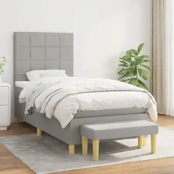 ManoMano Bonnevie - Boxspringbett,Schlafzimmerbett mit Matratze Hellgrau 90x200 cm Stoff vidaXL Angebot