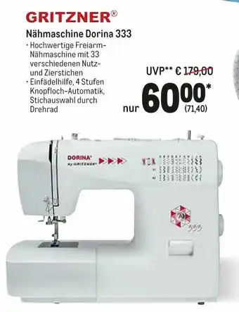 METRO Gritzner Nähmaschine Dorina 333 Angebot