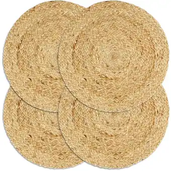 ManoMano Bonnevie - Tischsets 4 Stk. Uni Natur 38 cm Rund Jute vidaXL202307 Angebot