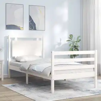 ManoMano Massivholzbett,Schlafzimmerbett mit Kopfteil Weiß 90x200 cm vidaXL Angebot