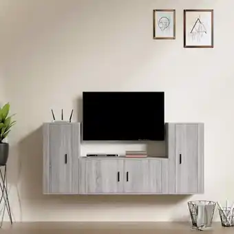 ManoMano Bonnevie - 3-tlg. TV-Schrank-Set,TV-Möbel,TV-Möbel Grau Sonoma Holzwerkstoff vidaXL Angebot