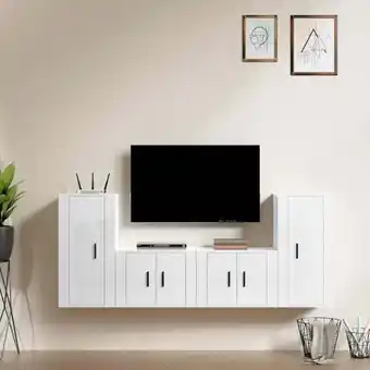 ManoMano Bonnevie - 4-tlg. TV-Schrank-Set,TV-Möbel,TV-Möbel Hochglanz-Weiß Holzwerkstoff vidaXL Angebot